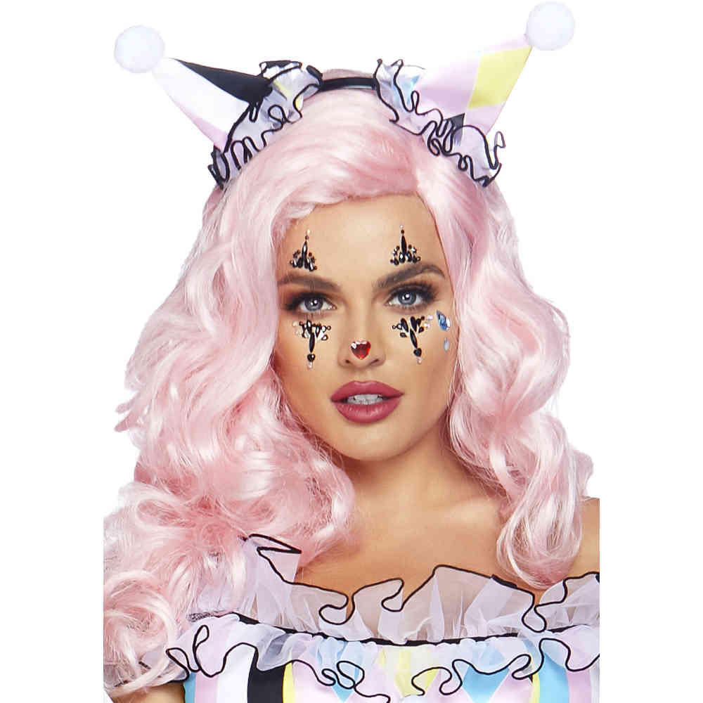 Leg Avenue - Harlequin Face Jewel Diamond Sticker - Multicolours